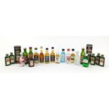 Alcohol miniatures including whiskey, Jagermeister and cognac : For Condition Reports Please Visit