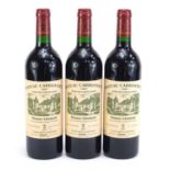 Three bottles of 1997 Chateau Carbonnieux Pessac-Leognan red wine : For Condition Reports Please