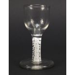 18th century firing glass with opaque twist stem, 11cm high : For Condition Reports Please Visit Our