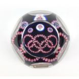 Whitefriars Montreal millefiori glass paperweight with paper label, numbered 622, 8.5cm in