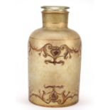 Large antique style hand painted apothecary glass jar, 45.5cm high : For Condition Reports Please