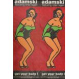 Adamski 'Get your Body' music poster, 152cm x 100cm : For Condition Reports Please Visit Our