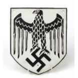 German military interest painted metal wall plaque, 24cm high : For Condition Reports Please Visit