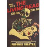 Vintage The Living Dead Phoenix Theatre advertising poster, framed and glazed, 59cm x 41cm : For