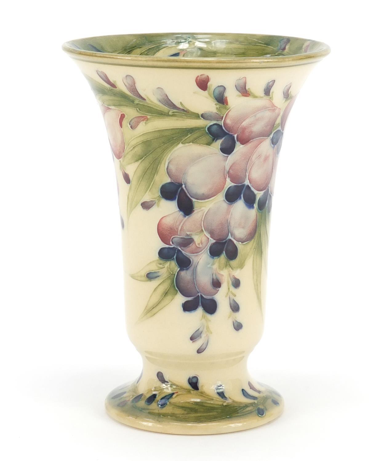 Early William Moorcroft for Macintyre fluted vase hand painted with Wisteria, 14.5cm high : For - Image 4 of 7