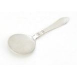 Modernist Danish sterling silver jelly server by Georg Jensen, circa 1910-1925, 15cm in length : For