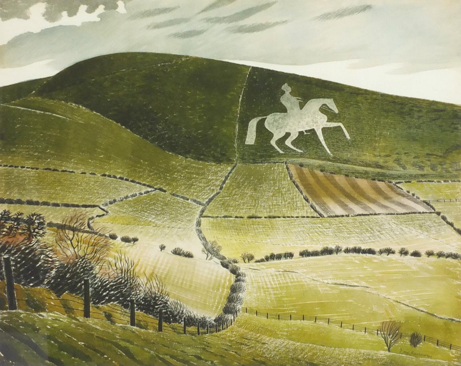 Eric Revilious - Chalk figure near Weymouth 1939, giclée print, pencil numbered 10/500,