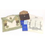 Freemason's sash, leather pouch and certificate and calendar : For Further Condition Reports