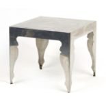 Contemporary square polished metal coffee table, 45cm H x 50cm W x 50cm D : For Further Condition