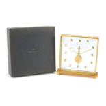 Jaeger-LeCoultre eight day mystery clock with case numbered 354, 16.5cm high : For Further Condition