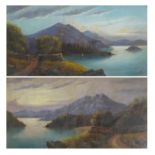 Continental landscapes, pair of 19th century oils, framed and glazed, each 54.5cm x 28cm : For
