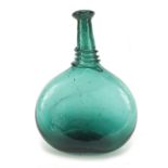 Antique green glass bottle, 21cm high : For Further Condition Reports Please Visit Our Website,