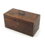 Georgian mahogany tea caddy with twin divisional interior, 15cm H x 31cm W x 15cm D : For Further