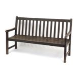 Teak garden bench, 150cm wide : For Further Condition Reports Please Visit Our Website, Updated