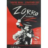 Zorro the Musical advertising theatre poster, framed and glazed, 59cm x 41cm : For Further Condition