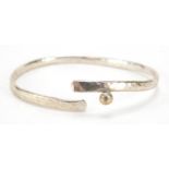 Modernist silver bangle, hallmarked London 2013, 16.4g : For Further Condition Reports Please