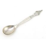 Modernist Danish 830S silver spoon by Georg Jensen, Guardian stamp 1926, 16.5cm in length, 41.4g :