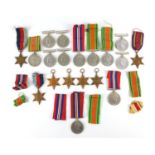 Nineteen British military World War II medals including stars : For Further Condition Reports Please