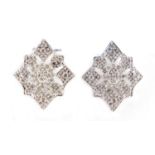 Pair of 9ct white gold diamond earrings, 1.9cm in length, 4.7g : For Further Condition Reports