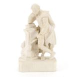Victorian Parian sculpture of a man, 26.5cm high : For Further Condition Reports Please Visit Our