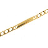 18ct gold identity bracelet, 16cm in length, 10.8g : For Further Condition Reports Please Visit