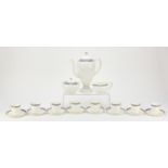 Wedgwood Palatia eight place coffee service, the coffee pot 27cm high : For Further Condition