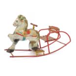 Vintage Mobo tinplate rocking horse, 99cm in length : For Further Condition Reports Please Visit Our