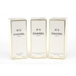 As new Chanel No5 toiletries comprising two 200ml body lotion and 200ml bath gel : For Further