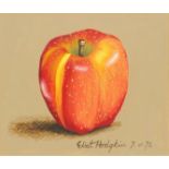 Attributed to Eliot Hodgkin - Still life apple, tempera on card, mounted, framed and glazed, 14.