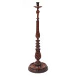 Good quality floor standing candlestick with twisted column and Hanson & Sons paper label to the