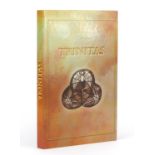 Three large gold plated coins with Trinitas folder and slip case, each coin 10.5cm in diameter : For