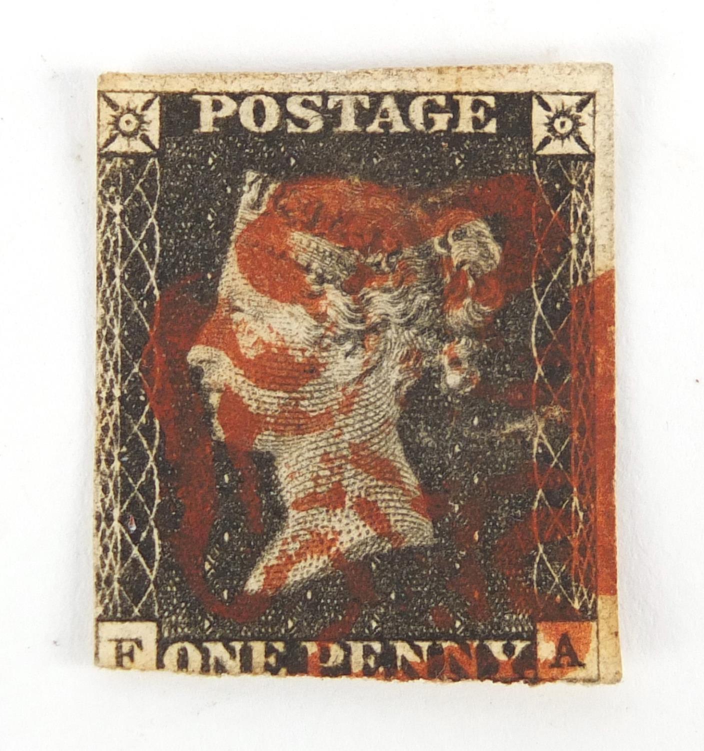 Victorian Penny Black stamp : For Further Condition Reports Please Visit Our Website, Updated Daily