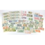 British and world bank notes including Elizabeth II one pounds : For Further Condition Reports