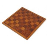 Large birds eye maple and yew chess board, 60cm x 60cm : For Further Condition Reports Please
