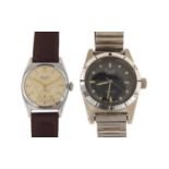 Two gentlemen's Everite wristwatches, 38mm in diameter and 30mm in diameter : For Further