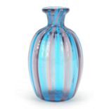Italian red and blue glass vase possibly by Venini, 8cm high : For Further Condition Reports