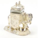 Novelty silver plated cruet in the form of an elephant, 12cm high : For Further Condition Reports