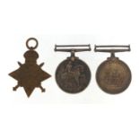 British military World War I naval three medal group comprising 1914-18 War Medal and 1914-15 star