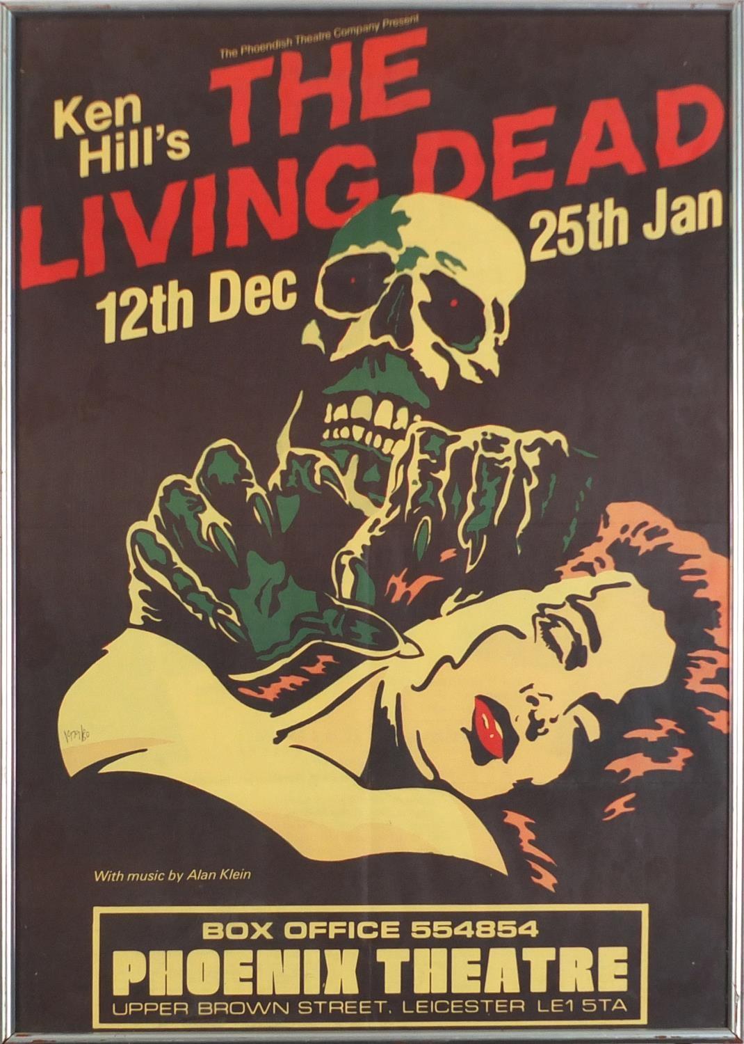 Vintage The Living Dead Phoenix Theatre advertising poster, framed and glazed, 59cm x 41cm : For - Image 2 of 3