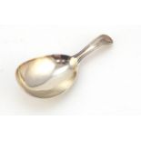 George III silver caddy spoon by William Sumner I, London? 1787, 8.2cm in length, 10.8g : For