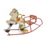 Vintage Mobo tinplate rocking horse, 99cm in length : For Further Condition Reports Please Visit Our