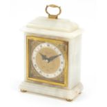 Alabaster Elliott mantle clock with French escapement, retailed by Shorland Fooks of Brighton,