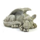 Stoneware style model of a dragon, 40cm in length : For Further Condition Reports Please Visit Our