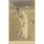 Cricketing interest signed photograph of Jack Hobbs, mounted, framed and glazed, 22.5cm x 17.5cm :