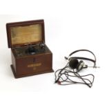 Edwardian Gecophone crystal detector, 16.5cm H x 23cm W x 15cm D : For Further Condition Reports
