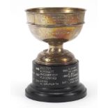 Circular silver trophy bowl inscribed The Wakefield Cup H and ST L Open Tournament U18 Mixed Doubles