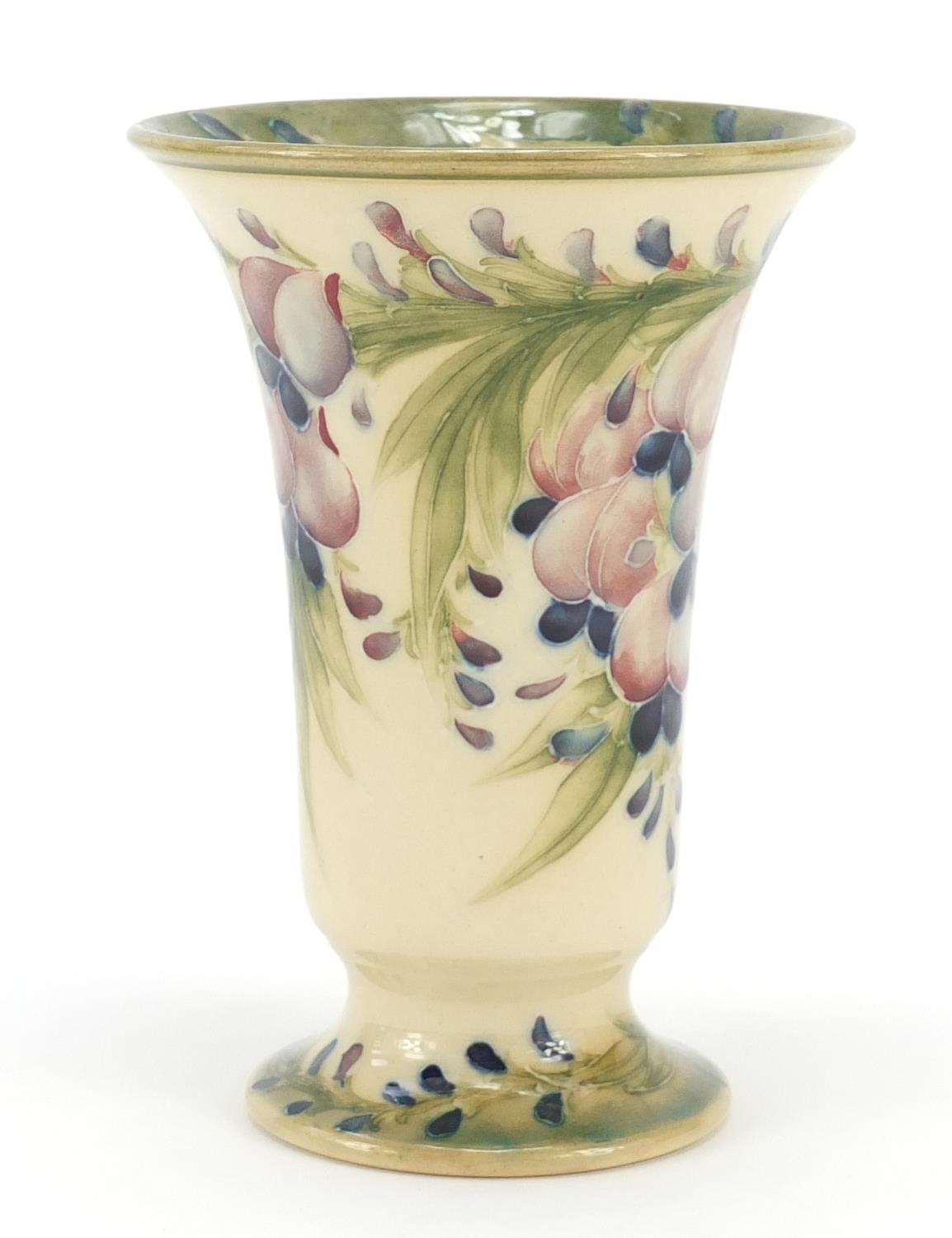 Early William Moorcroft for Macintyre fluted vase hand painted with Wisteria, 14.5cm high : For - Image 2 of 7