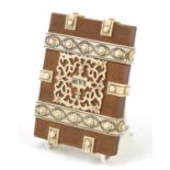 Anglo Indian sandalwood and ivory card case, 10.5cm x 8cm : For Further Condition Reports Please