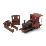 Large scale live steam Douglas locomotive, possibly five inch gauge with another part hull, the