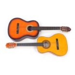 Two wooden acoustic guitars comprising Herald model HL34 and Fernandez : For Further Condition